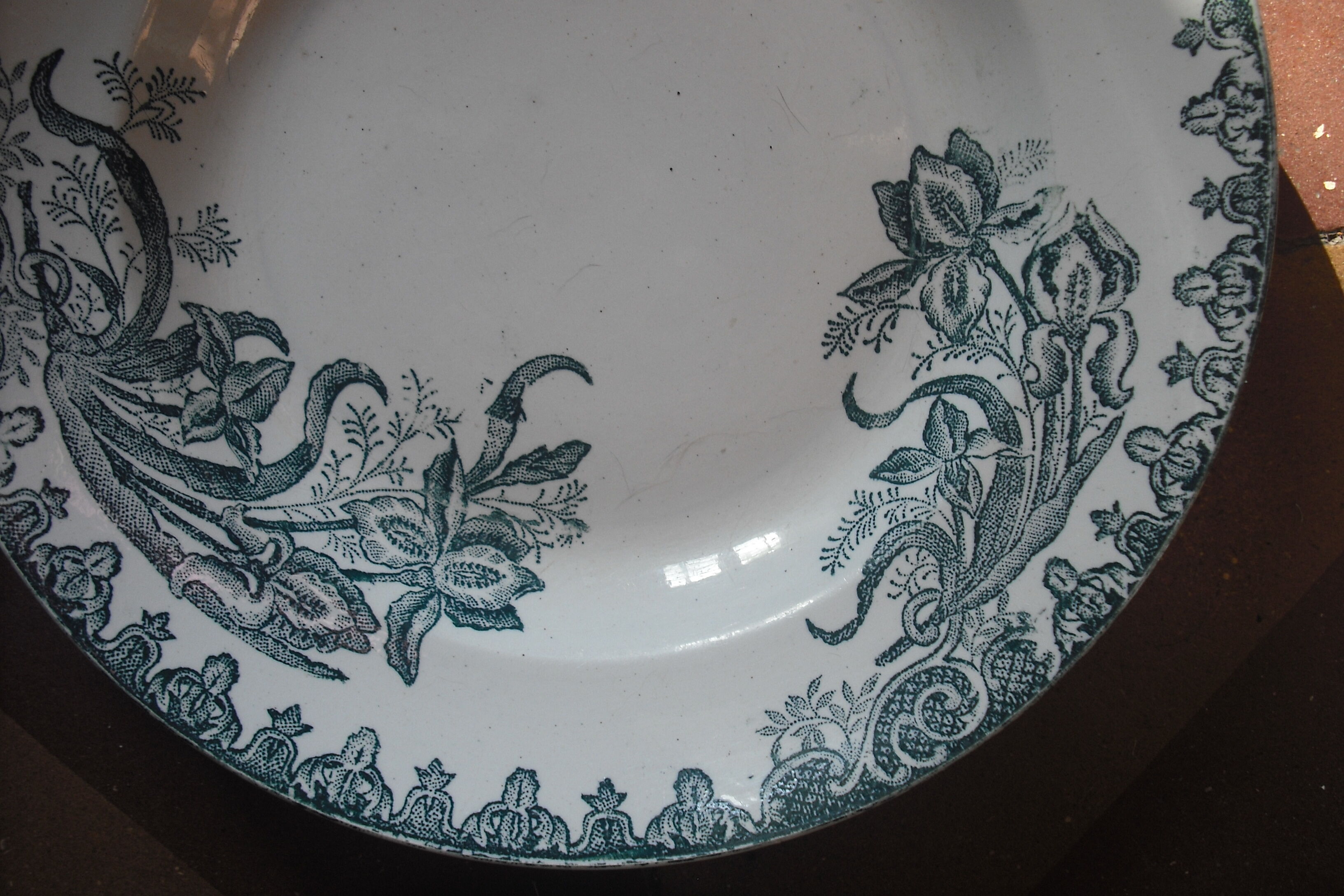 8 hollow plates Terre de Fer - Castres green