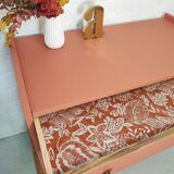 Vintage terracotta legs compass chest of drawers
