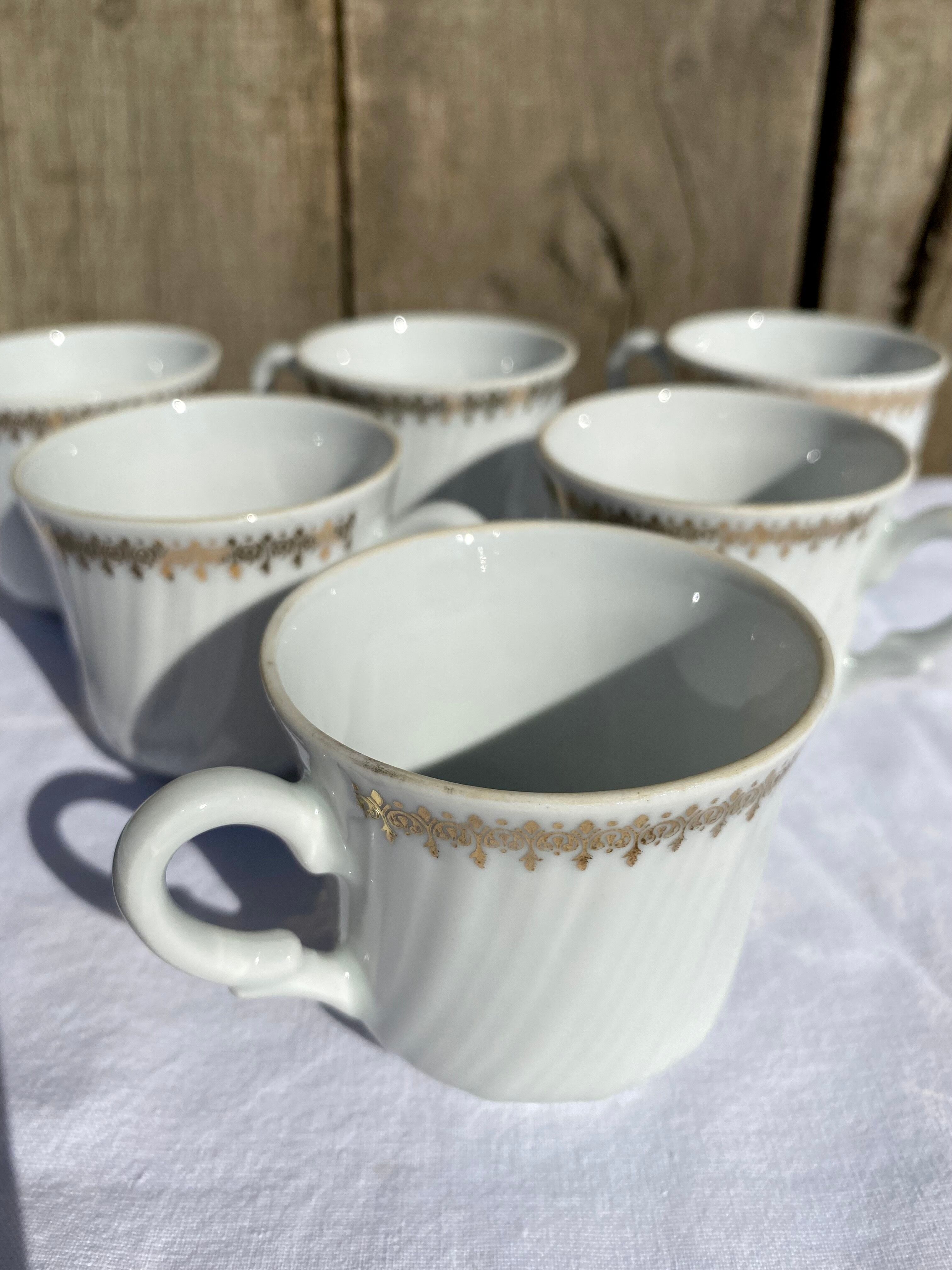 Set of 6 Apilco porcelain cups