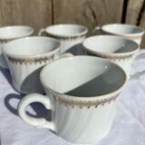 Set of 6 Apilco porcelain cups