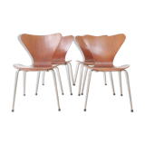 Set of 4 chairs teak by Arne Jacobsen Series 7 3107