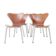 Set of 4 chairs teak by Arne Jacobsen Series 7 3107