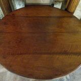 Pedestal dining table in solid walnut end XIX
