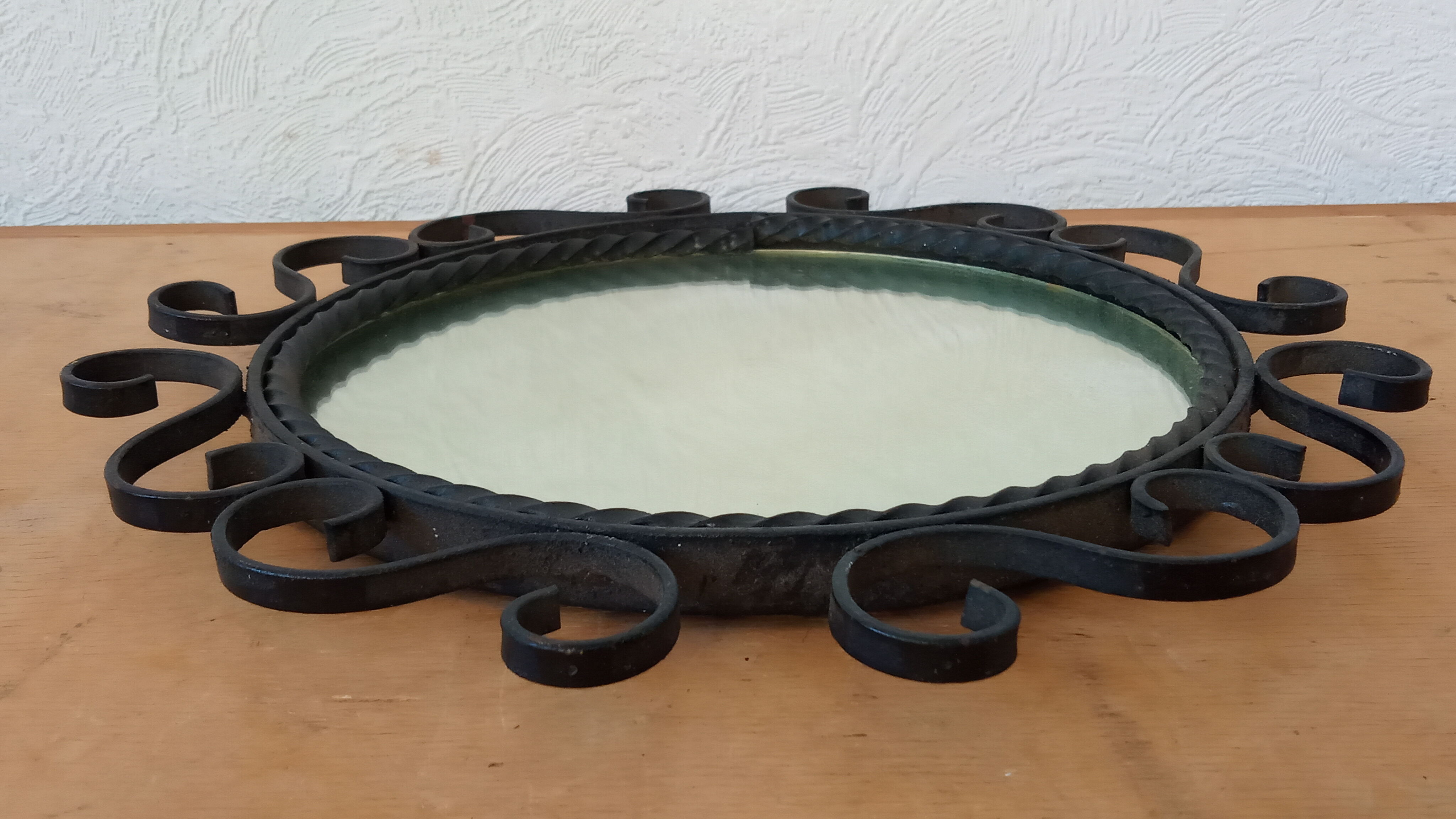 Miroir en fer forgé, années 50, L31 cm