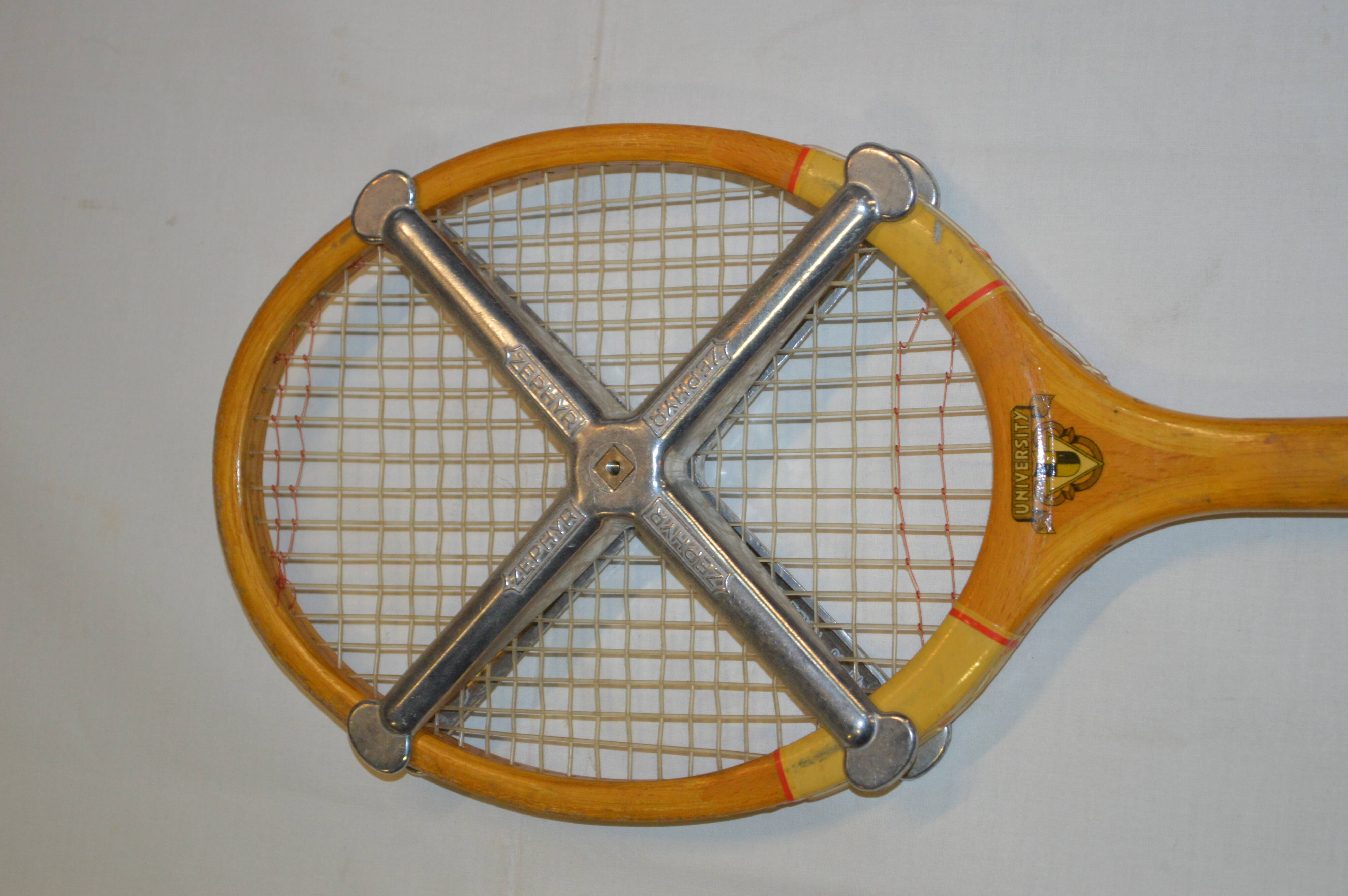 Vintage wooden tennis rack