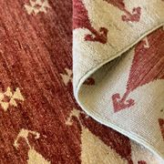 Vintage Afghan Ziegler Tapis Tissé à la main Rust Wool Runner - 77x450cm
