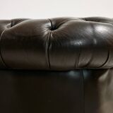Chesterfield-style leather sofa set, set of 3