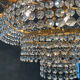 Waterfall chandelier in gilded bronze and crystal tassels