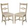 Pair of Swedish-style accent chairs in recycled pine with upholstered seats.