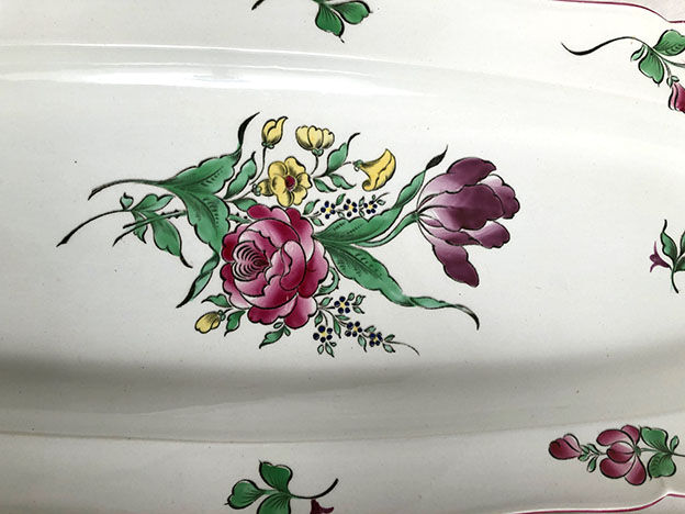 Series of three fish dishes, Lunéville earthenware and Limoges porcelain