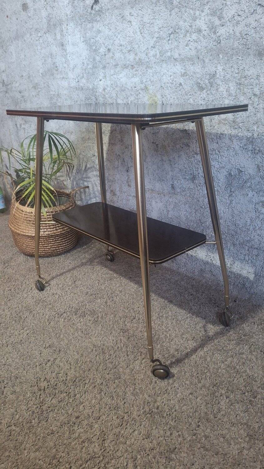 Desserte en laiton et formica annees 50/60