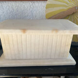 Marble Virgin Mary with her 19th-century base.