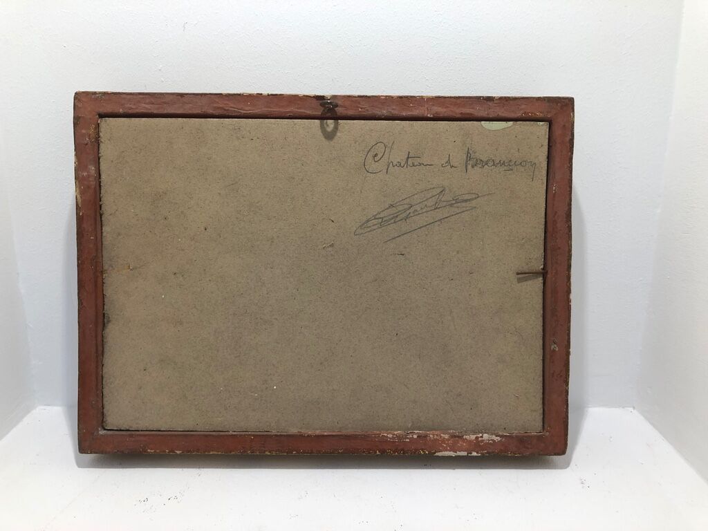 Painting: the castle of brancion signed claude ligonesche