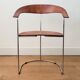 Chaise Arrben Ursula postmoderne en cuir cognac et chrome