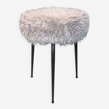 Vintage gray moumoute tripod stool