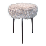 Vintage gray moumoute tripod stool