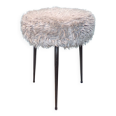 Vintage gray moumoute tripod stool
