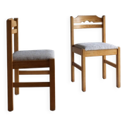 6 Minimalist Pine Dining Chairs | Sweden | 1960s