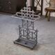 1940s gray enameled cast iron umbrella stand