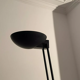 Adjustable modernist floor lamp black lacquered metal Italian 80s