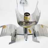 Chandelier ceiling light chrome steel 1970 vintage space age 70s seventies