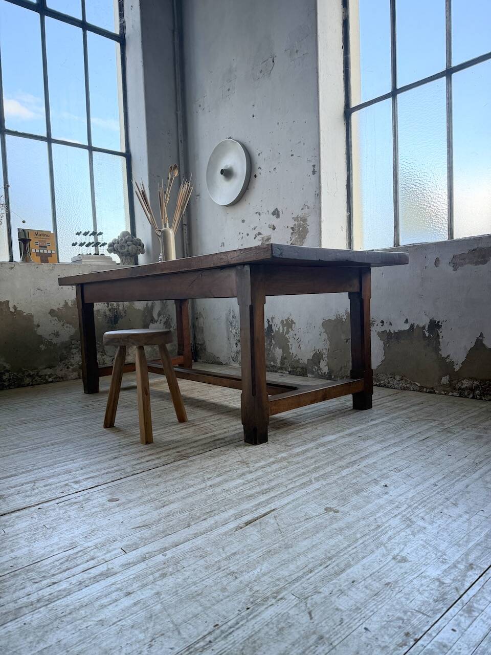 Rustic farmhouse table, solid oak, 2m