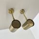 Set of two large minimalist Brass "tube" Wall Light Sconces, Italy 1970s