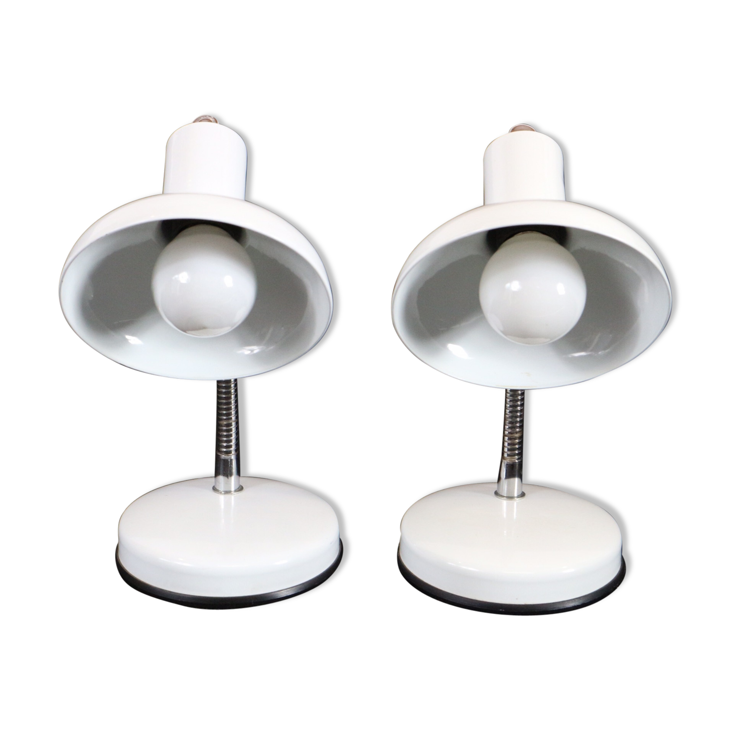 White couple table lamps Made in Italy by Veneta Lumi