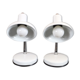 White couple table lamps Made in Italy by Veneta Lumi