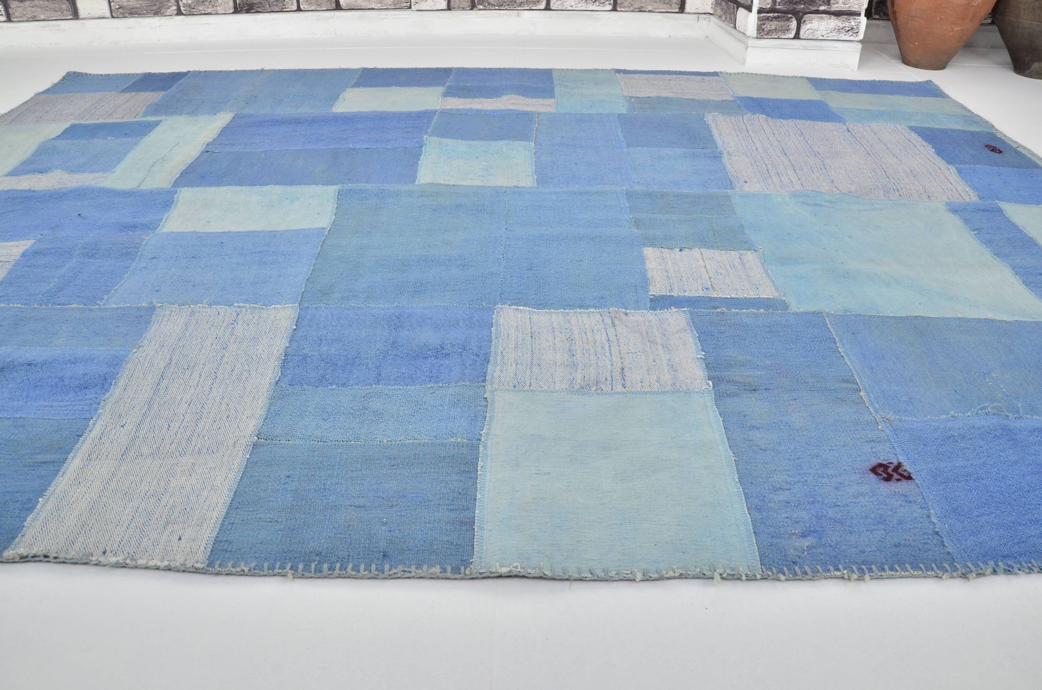 Blue Vintage Turkish Antique Kilim Rug sku 3025