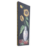 Painting of sunflowers in a vase comes from the 60's / 70's