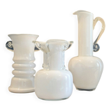 3 vases en verre, artiste verrier Jerzy Słuczan-Orkusz, Pays de l'Est, années 80
