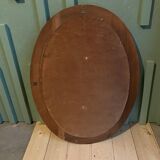 Oval wooden mirror