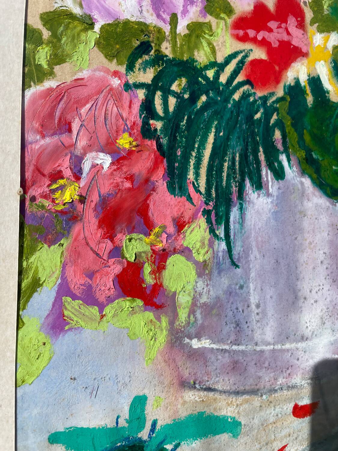 Painting bouquet of flowers painted in oil