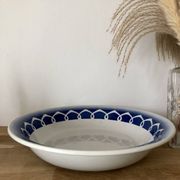 Vintage sublime white and blue hollow dish Badonviller earthenware