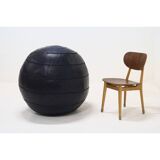Pouf noir en cuir d'Edwin et Niekel Taco pour Leolux 90