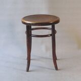 Fischel 1915 bistro stool, not Thonet, thermoformed seat.
