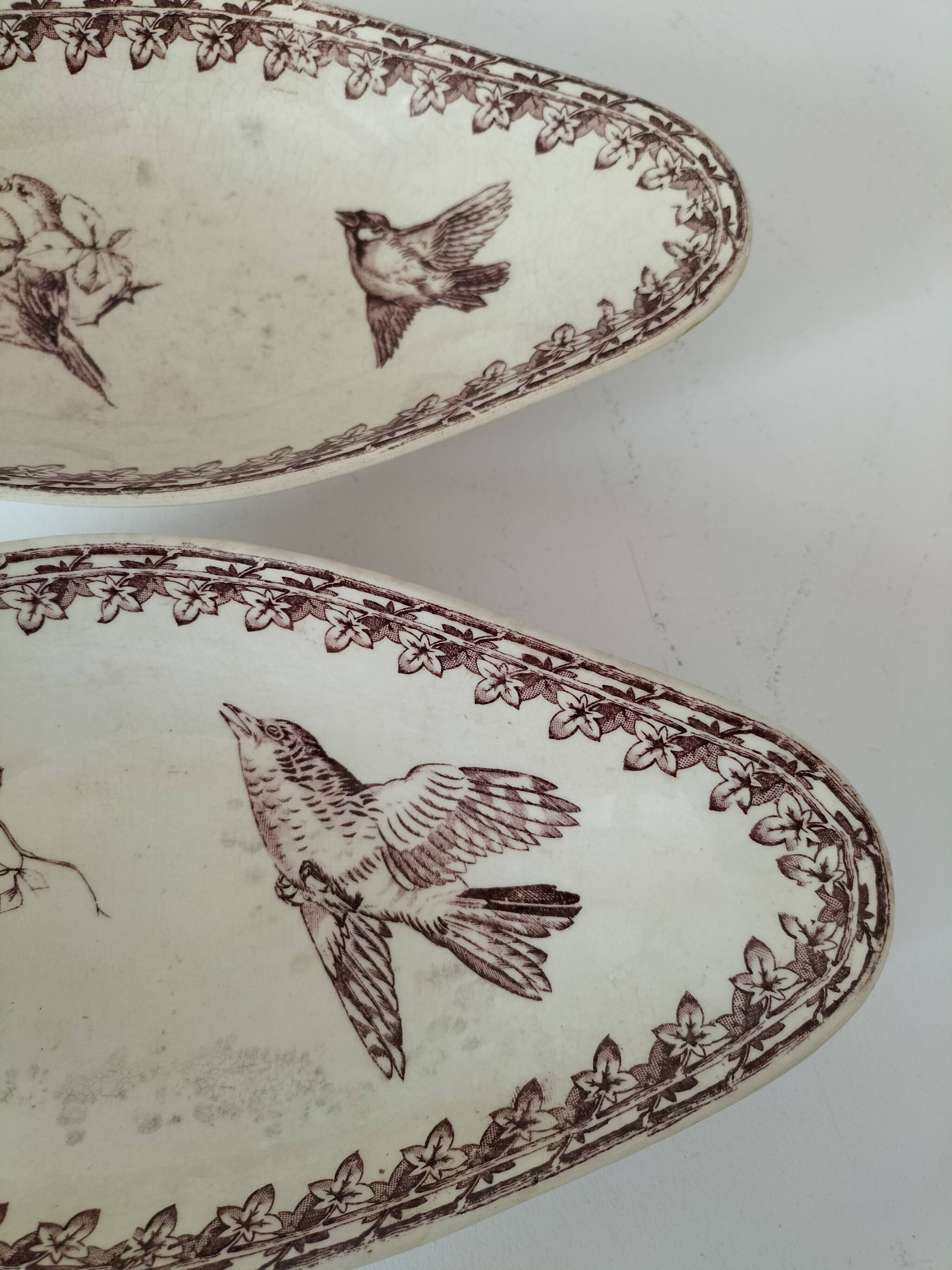 Two vintage U&C Sarreguemines Buffon model dishes