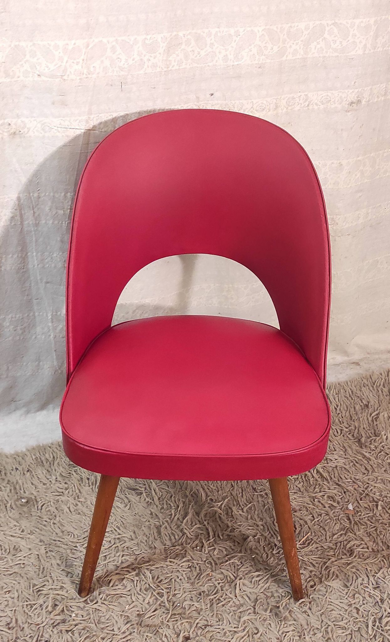 Red Bauhaus armchair by Thonet, 1950s-60s.