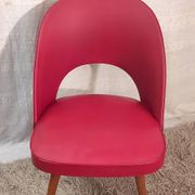 Red Bauhaus armchair by Thonet, 1950s-60s.