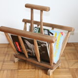 Brutalist magazine holder solid oak