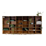 Factory locker cabinet, wood and green