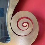 Free-form gold contemporary mirror 95x110cm