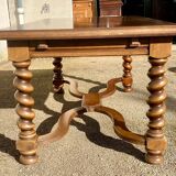 Rustic extendable French farmhouse table, Louis XIII period style extendable