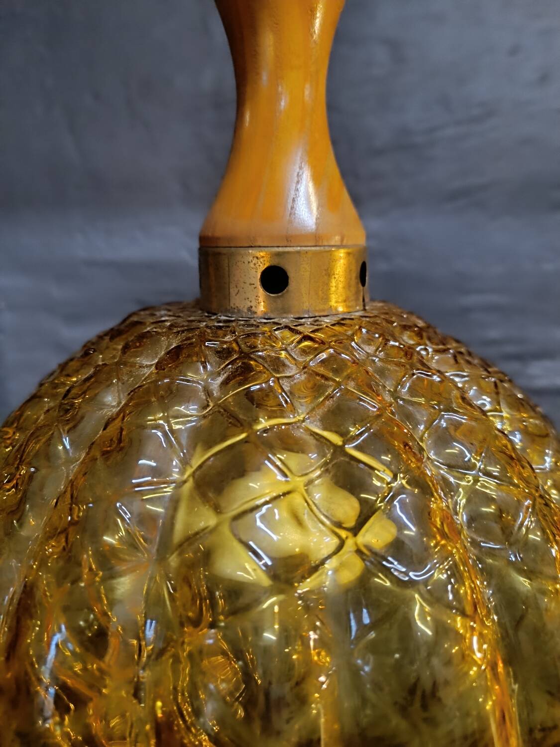 Vintage amber glass chandelier