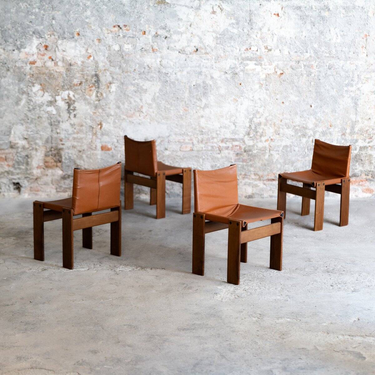 4 Monk chairs by Afra & Tobia Scarpa, 1973