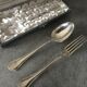 Case with cutlery christofle fork and spoon in silver metal