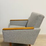 Fauteuil gris vintage de Tchécoslovaquie des années 1970