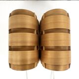 Pair of V155 wall lights in pine by Hans-Agne Jakobsson, Sweden, 1960.