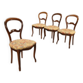 Chaises anciennes Louis-Philippe en noyer, Italie, XIXe siècle